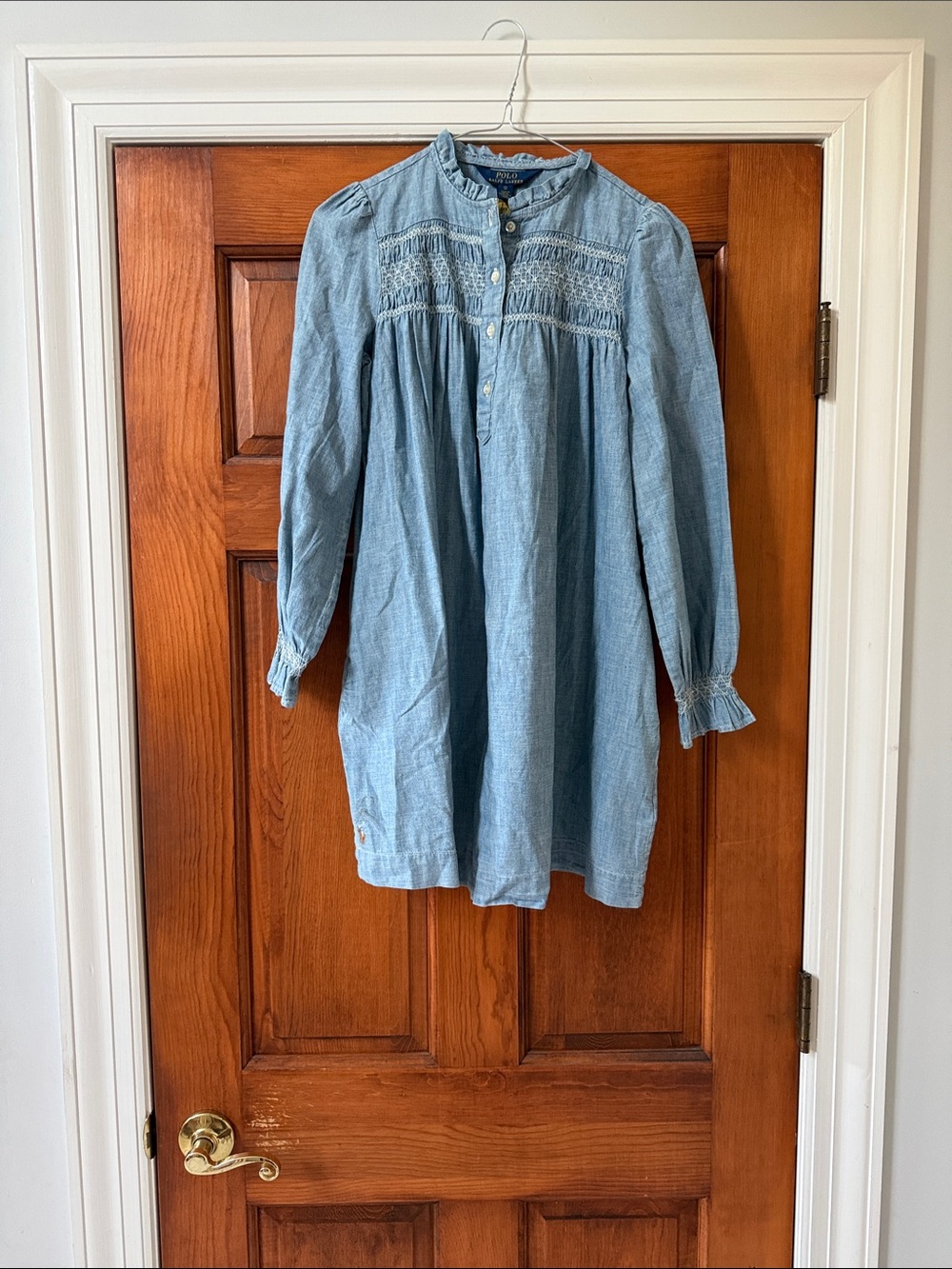Polo by Ralph Lauren Light Blue Chambray Smocked Dress